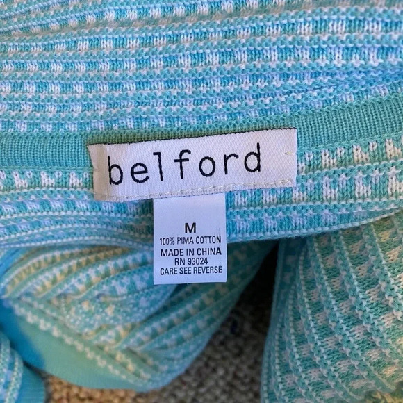 Belford Pima Cotton Textured Fringe 2 Button Blazer Jacket Women M Stretch Cozy - Picture 5 of 10